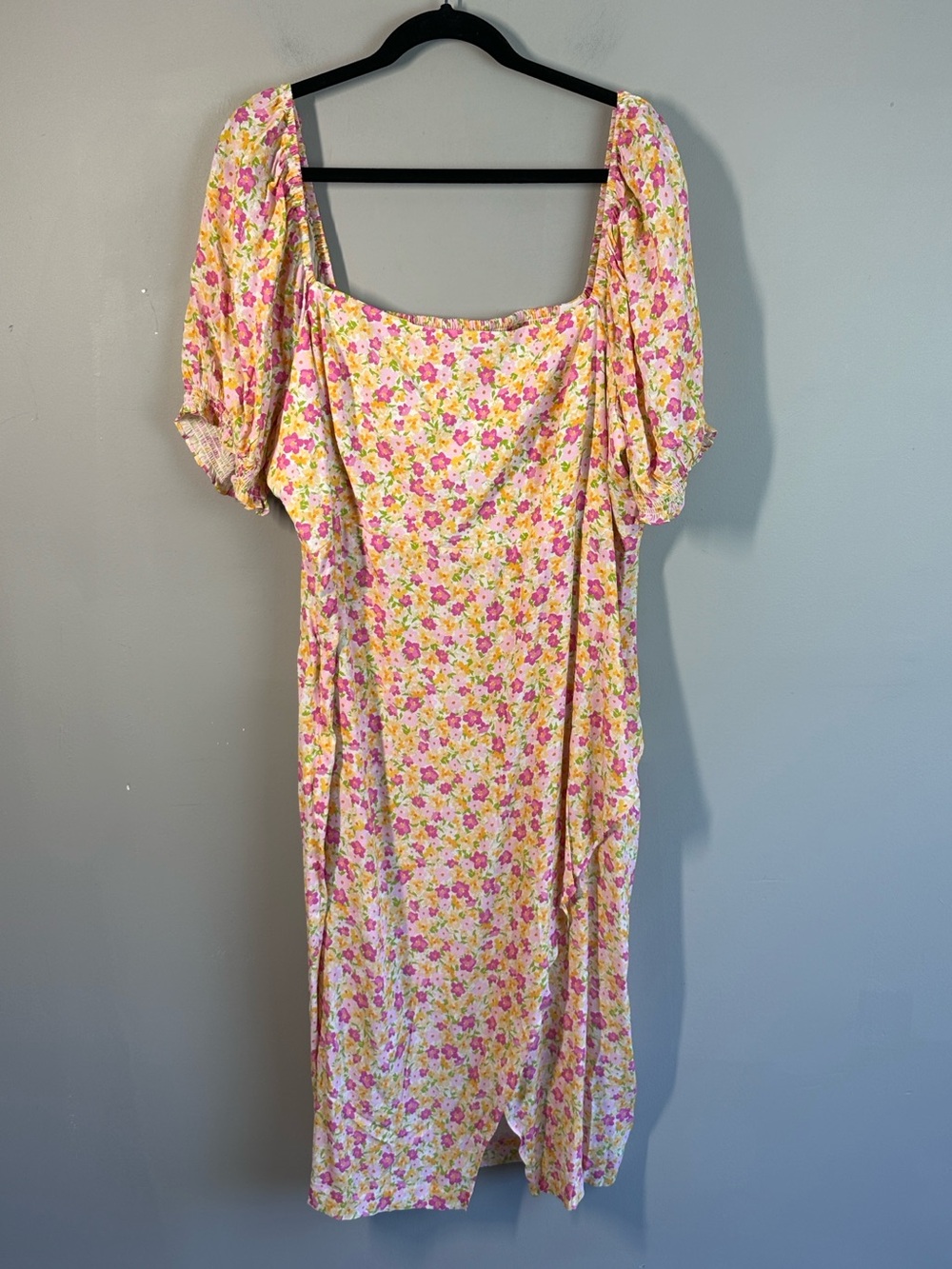 NWT Ever New Curve Puff Sleeve Square Neck Midi Dress Size 18